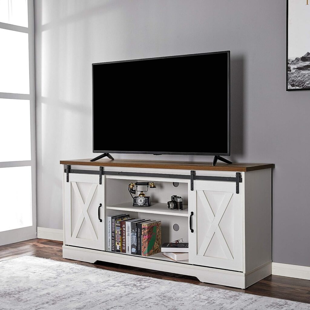 Amerlife TV Stand with Adjustable Shelves for TVs Up to 65 inch